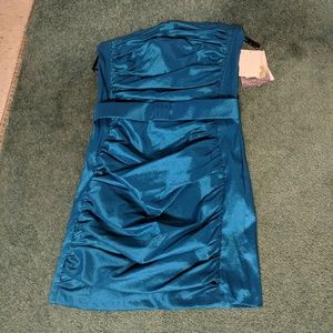 Jessica McClintock Gunne Sax Strapless Teal dress